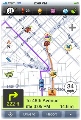 Waze, avr. 2010 Waze